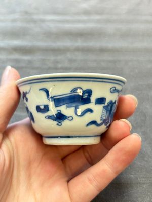 13 Chinese blue and white cups and 15 saucers, Kangxi — 照片 90