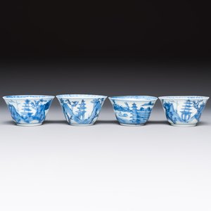 13 Chinese blue and white wares and four sets of Japanese Imari cups and saucers, 17/18th C. — foto 14