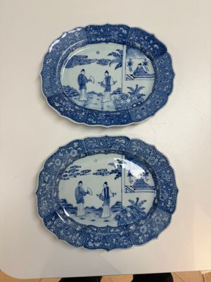 13 Chinese blue and white 'Xi Xiang Ji' serving dishes, Qianlong — 照片 9