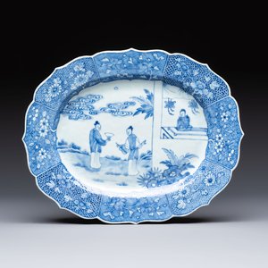 13 Chinese blue and white 'Xi Xiang Ji' serving dishes, Qianlong — 照片 14