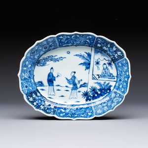 13 Chinese blue and white 'Xi Xiang Ji' serving dishes, Qianlong — 照片 18