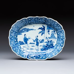 13 Chinese blue and white 'Xi Xiang Ji' serving dishes, Qianlong — 照片 22