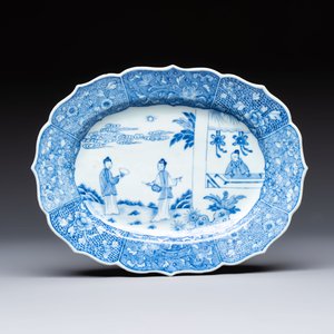 13 Chinese blue and white 'Xi Xiang Ji' serving dishes, Qianlong — 照片 24