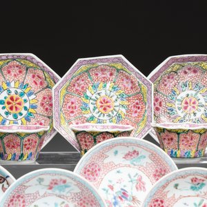 13 Chinese famille rose cups and 15 saucers, Yongzheng/Qianlong — 照片 2