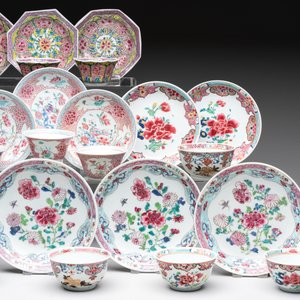 13 Chinese famille rose cups and 15 saucers, Yongzheng/Qianlong — 照片 7