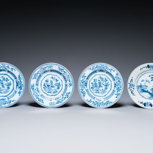 13 stukken Chinees blauw-wit en famille rose porselein, Kangxi en later — foto 4