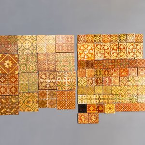 138 various slip-decorated tiles, Flanders, 18/19th C. — 照片 1