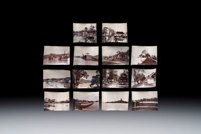 14 black and white photos of Hangzhou and the West Lake region, China, ca. 1900
