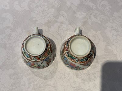 14 Chinese Canton famille rose 'Wu Shuang Pu-style' cups and saucers, 19th C. — photo 69