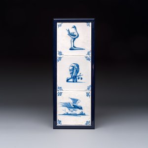 15 blue and white Dutch Delft tiles with large birds, 17th C. — photo 6