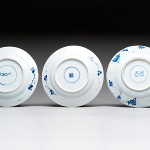 15 Chinese blue and white plates with floral and 'shou 壽' design, Yongzheng mark, 18th C. — 照片 7