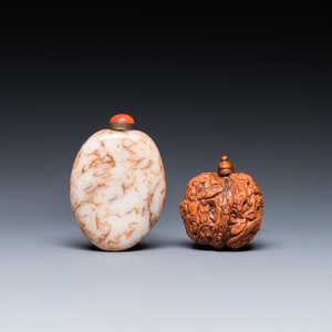 15 tabatières en pierres dures, verre et noyer, Chine, 19/20ème — photo 8