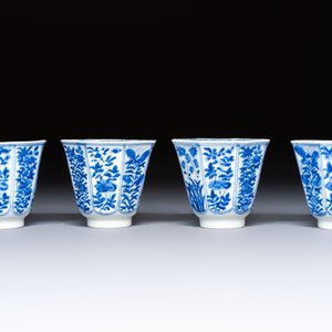 16 Chinese blue and white cups and 24 saucers, various marks, Kangxi and later — photo 20