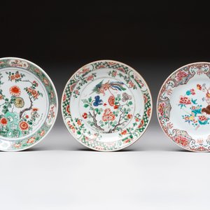 17 Chinese famille rose, Imari-style and European-decorated plates and saucers, Kangxi/Qianlong — 照片 2