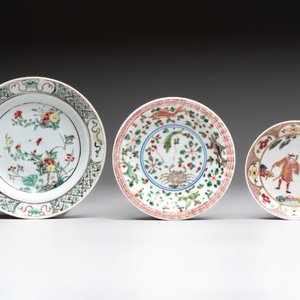 17 Chinese famille rose, Imari-style and European-decorated plates and saucers, Kangxi/Qianlong — 照片 6