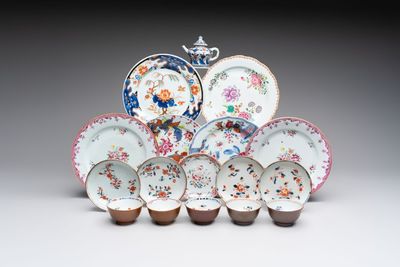 17 Chinese famille rose, verte and Imari-style wares, Kangxi/Qianlong