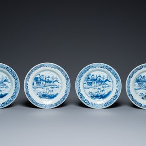 18 assiettes en porcelaine de Chine en bleu et blanc, Kangxi/Qianlong — photo 2