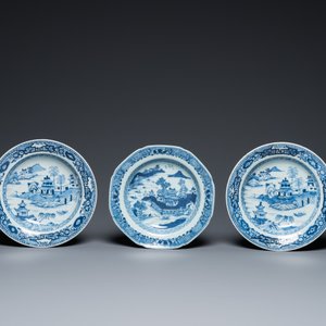 18 assiettes en porcelaine de Chine en bleu et blanc, Kangxi/Qianlong — photo 8