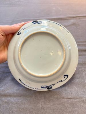 18 Chinese blue and white plates and saucers with floral design, 18th C. — 照片 34