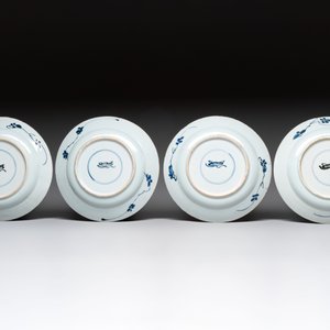19 Chinese blue and white plates with antiquities, floral, and landscape design, Kangxi — foto 3