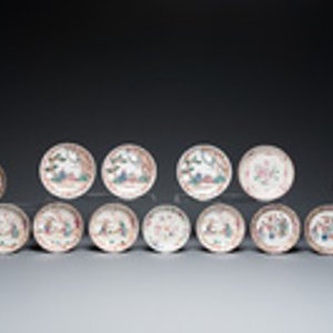 19 Chinese famille rose koppen en 15 schotels, Qianlong — foto 2