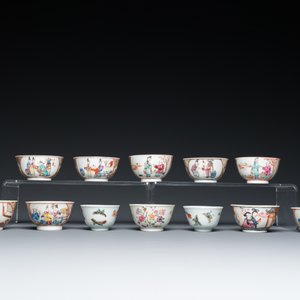 19 Chinese famille rose koppen en 15 schotels, Qianlong — foto 6