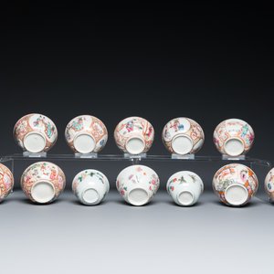 19 Chinese famille rose koppen en 15 schotels, Qianlong — foto 9