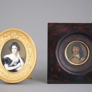2 miniatures peints sur ivoire et cuivre, 18 et 19ème siècle — photo 1