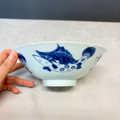 A Chinese blue and white 'Pikes' bowl — photo 5