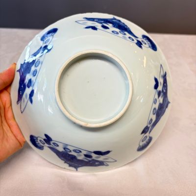 A Chinese blue and white 'Pikes' bowl — photo 12