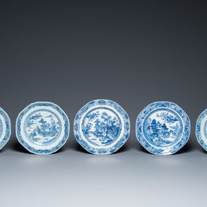 25 assiettes en porcelaine de Chine en bleu et blanc, Qianlong — photo 6