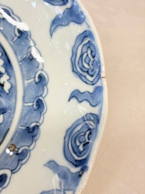 Six Chinese blue and white Ko-sometsuke 'Crane' plates for the Japanese market — photo 13