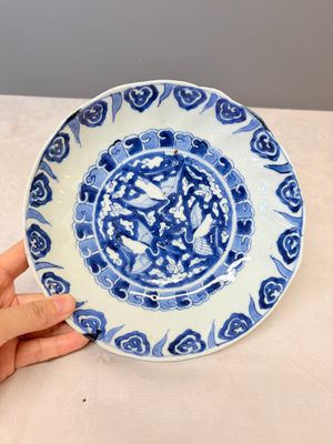 Six Chinese blue and white Ko-sometsuke 'Crane' plates for the Japanese market — photo 25