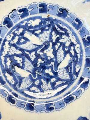 Six Chinese blue and white Ko-sometsuke 'Crane' plates for the Japanese market — photo 26