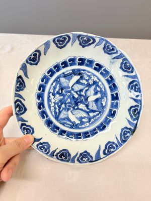 Six Chinese blue and white Ko-sometsuke 'Crane' plates for the Japanese market — photo 34