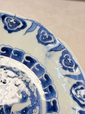 Six Chinese blue and white Ko-sometsuke 'Crane' plates for the Japanese market — photo 36