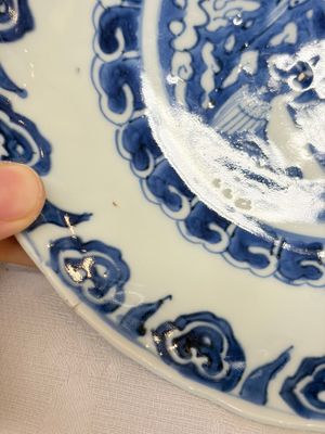 Six Chinese blue and white Ko-sometsuke 'Crane' plates for the Japanese market — photo 39