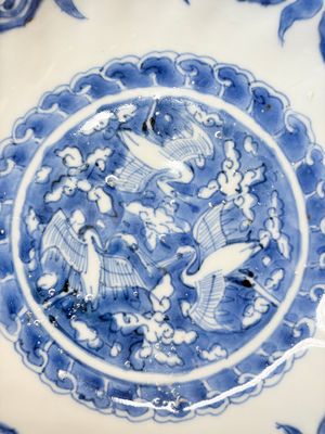 Six Chinese blue and white Ko-sometsuke 'Crane' plates for the Japanese market — photo 45