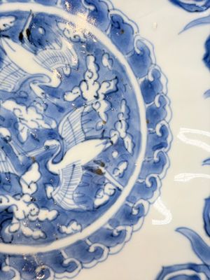 Six Chinese blue and white Ko-sometsuke 'Crane' plates for the Japanese market — photo 46