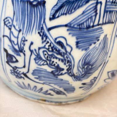 A Chinese blue and white 'Buddhist Lion' wine pot and cover — photo 13