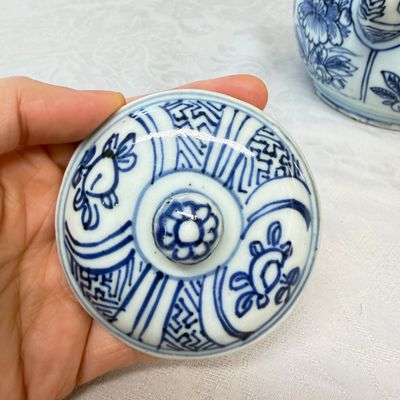 A Chinese blue and white 'Buddhist Lion' wine pot and cover — photo 25
