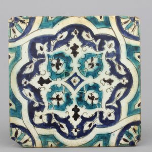 3 Damascus ornamental tiles, ca. 1600 — 照片 1