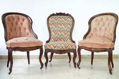 3 fauteuils en bergère, Louis-Philippe, 19th C.