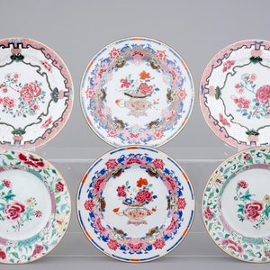 3 pairs of fine Chinese famille rose plates, Yongzheng-Qianlong, 18th C. — photo 1