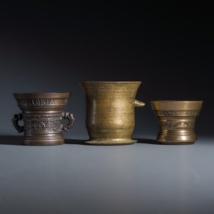 Three bronze mortars and two pestles — photo 4