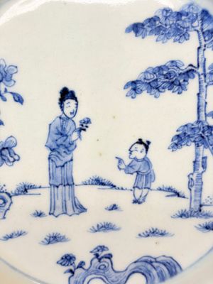 Six Chinese blue and white plates after a European silver model — photo 22