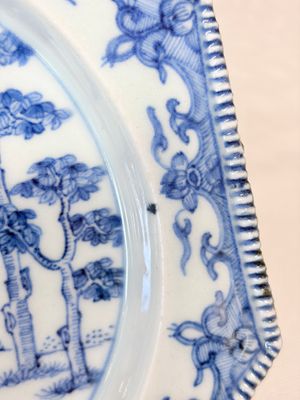 Six Chinese blue and white plates after a European silver model — photo 24