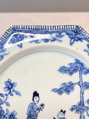 Six Chinese blue and white plates after a European silver model — photo 29