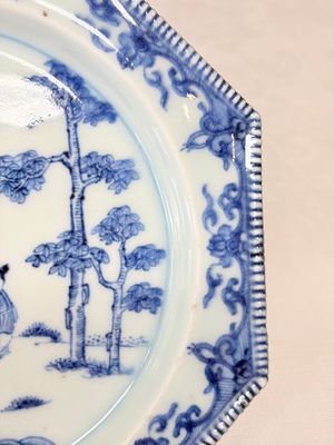 Six Chinese blue and white plates after a European silver model — photo 31