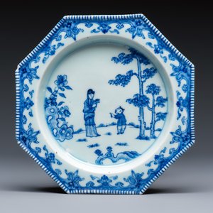 Six Chinese blue and white plates after a European silver model — photo 4